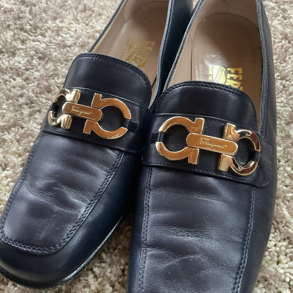 Salvatore Ferragamo Forever Women’s Slip On Shoe With Buckle 3cm Used 7 1/2AA - Picture 2 of 12